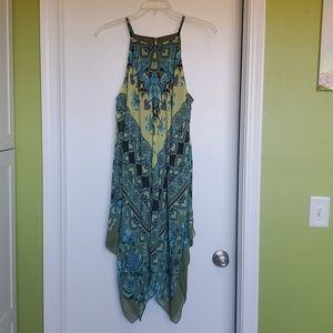 Women's Boho Green Dress. Size 14.